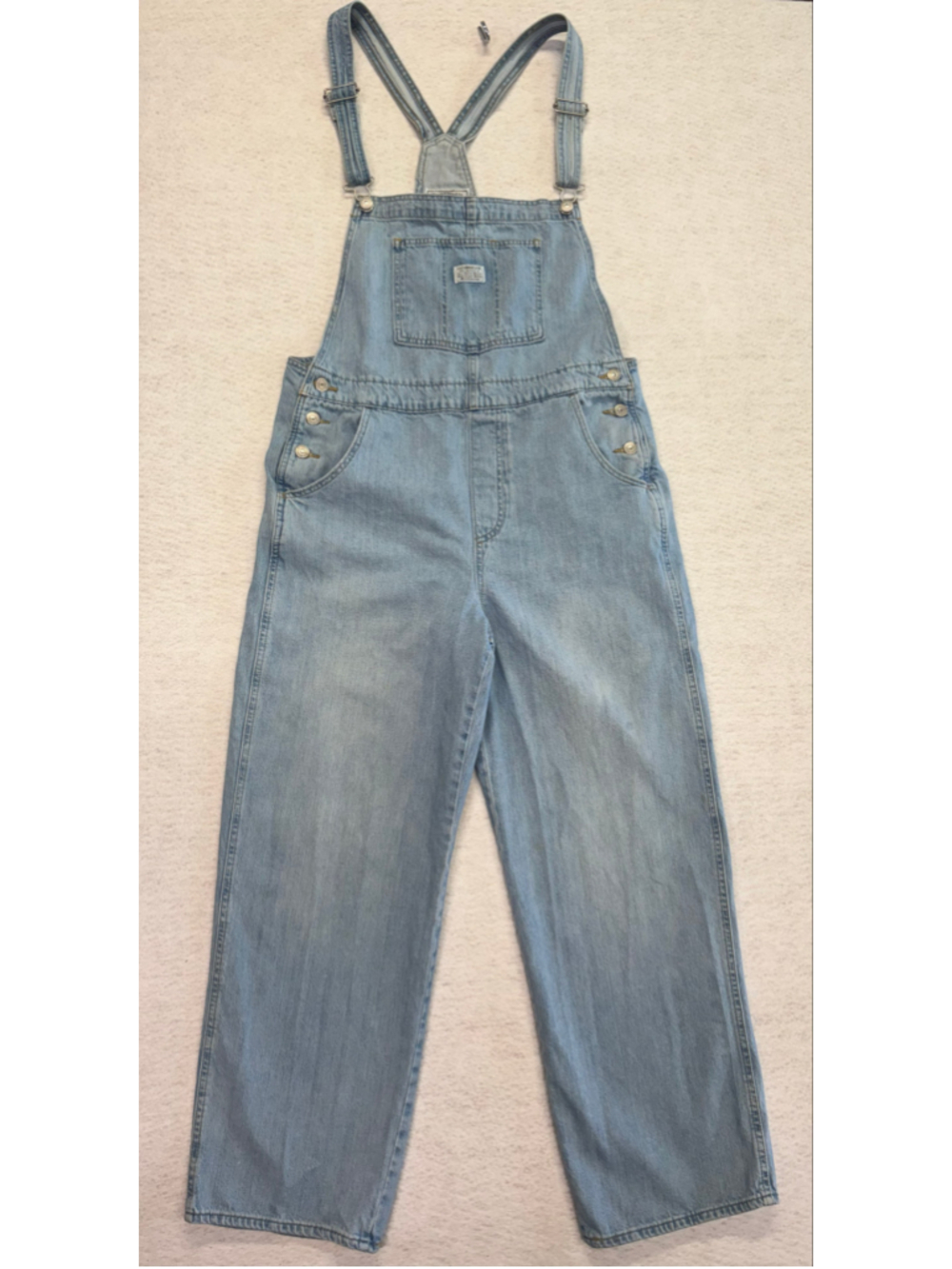 Levi’s Vintage Denim Overalls Women’s Size L Light Wash Straight Leg 85315-0004